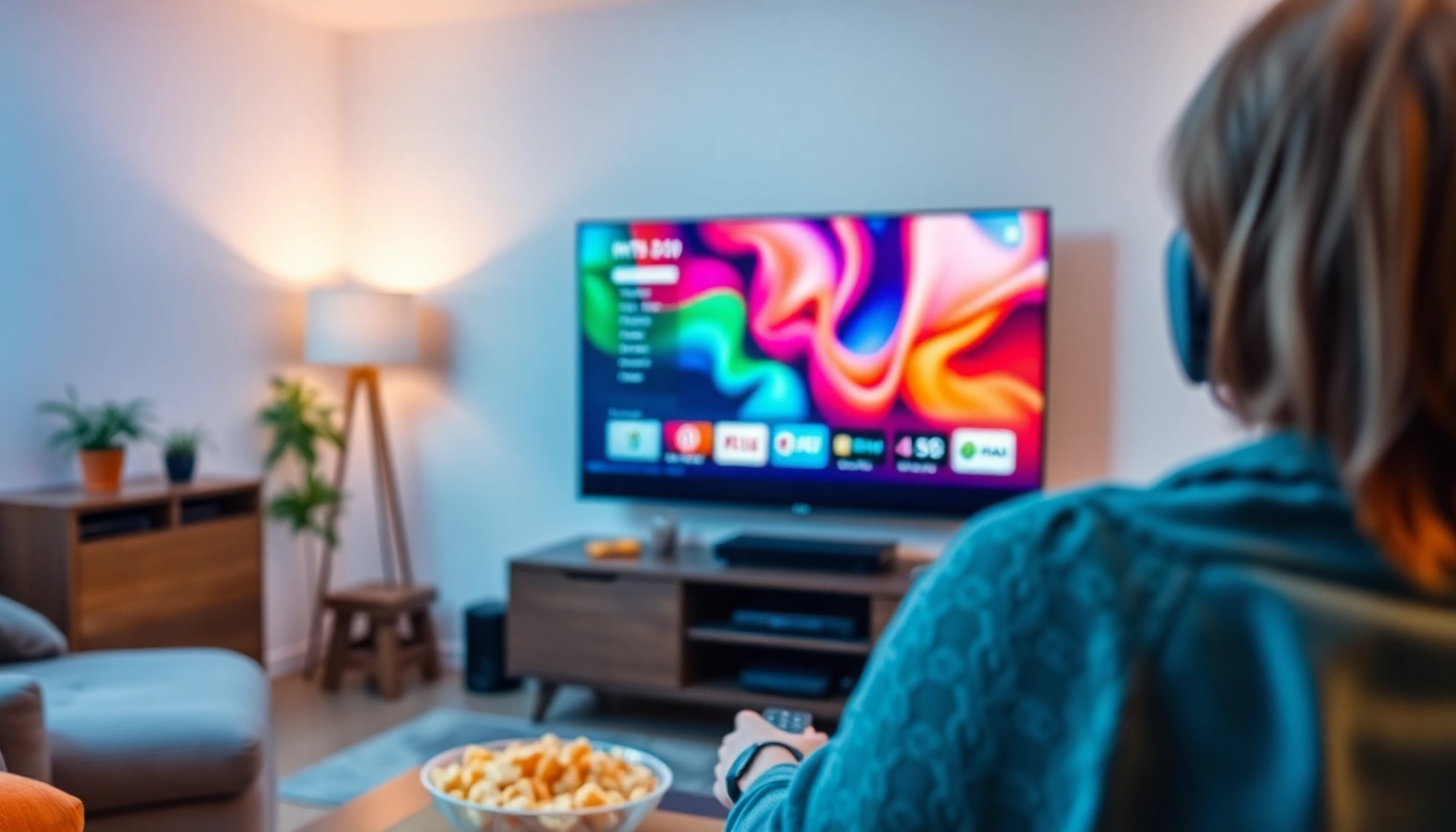 Engaging users with free iptv trial on a modern TV setup in a cozy environment.