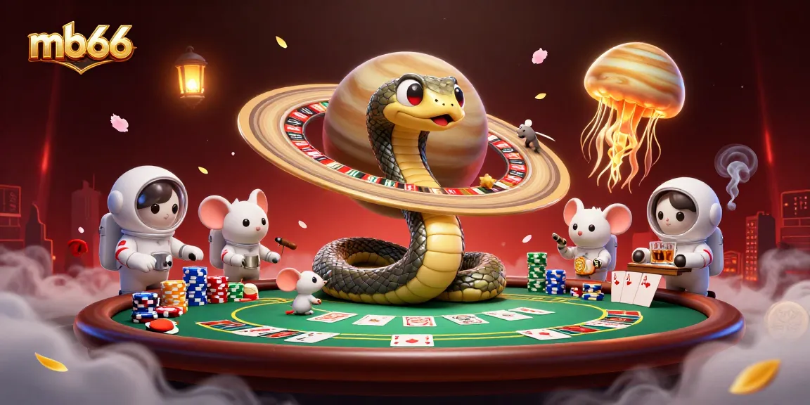 Experience the thrill of casino betting with mb66 in a vibrant 3D digital art scene.