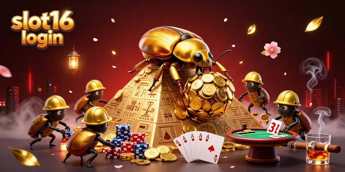 Engage in thrilling poker action with slot16 login in this vibrant casino illustration.